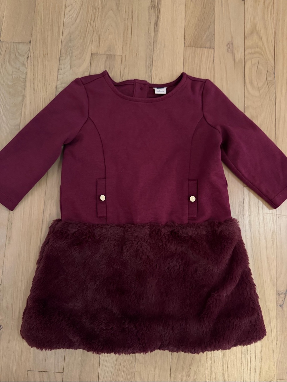 Jamie and Jack faux fur burgundy dress size 2